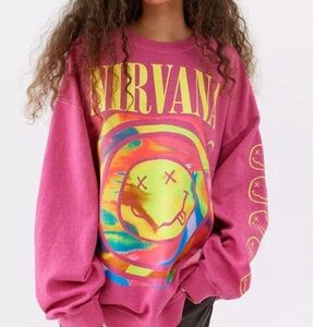 Nirvana Pink Graphic Sweatshirt